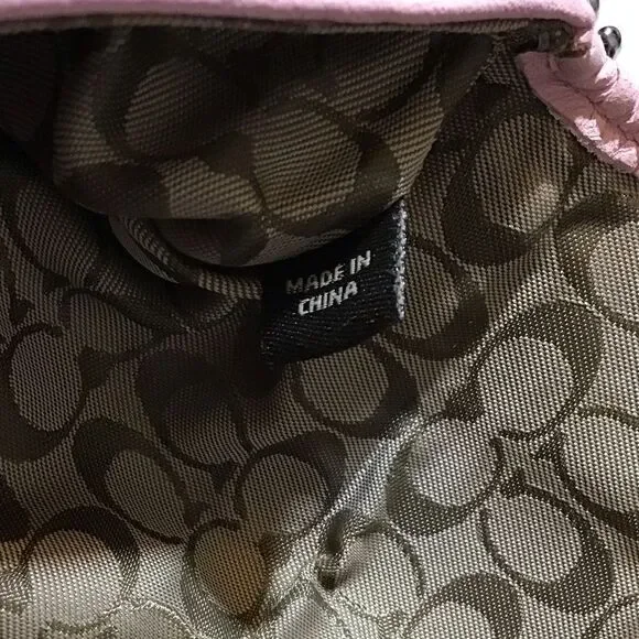 Coach Pink Pebble Leather Envelope Wristlet Bag - Picture 7 of 7